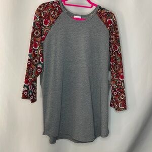 Red & Gray Medallion Print Randy Tunic, 3XL NWT